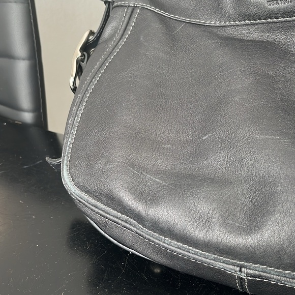 Coach Zoe Womens Black Leather Zipper Closure Hobo Shoulder Bag Purse - Picture 16 of 16